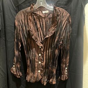 Jaipur Chocolate Brown Ruffled Blouse